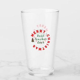 Best Teacher Ever Christmas Thanks You Gift Glass