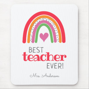 Best Teacher Ever Colourful Rainbow Mouse Pad