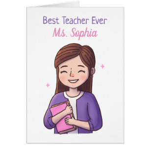 Best Teacher Ever Female Happy Teachers Day Card