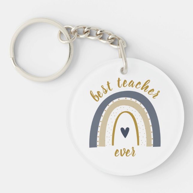 Best Teacher Ever Gift Key Ring (Front)