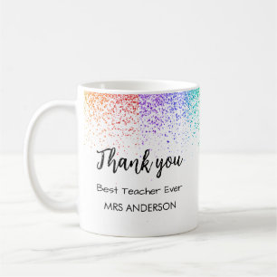 Best Teacher Ever Glitter Mug