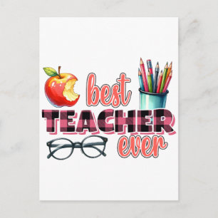 Best Teacher Ever Holiday Postcard