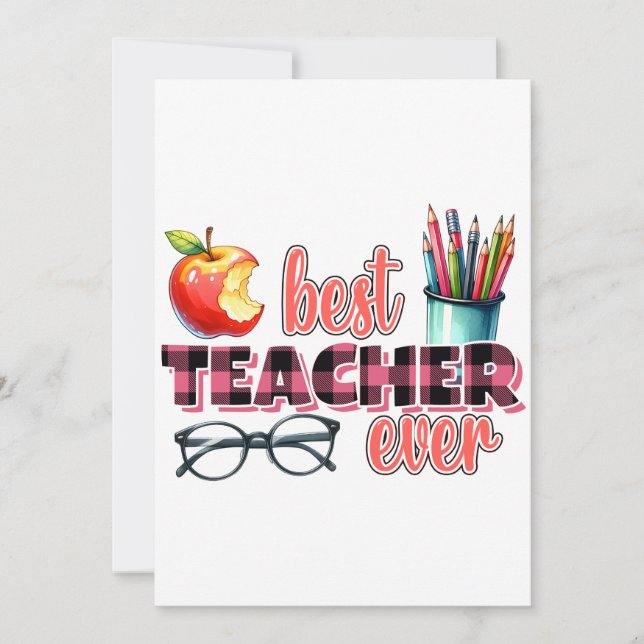 Best Teacher Ever Invitation (Front)
