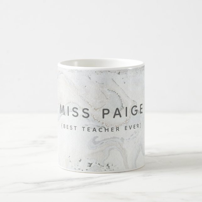 (BEST TEACHER EVER) MARBLE COFFEE MUG (Center)