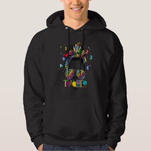 Best Teacher Ever Messed Up Wearing Leopard Bows Hoodie