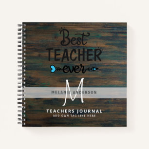 BEST TEACHER EVER Monogram Journal Thank You