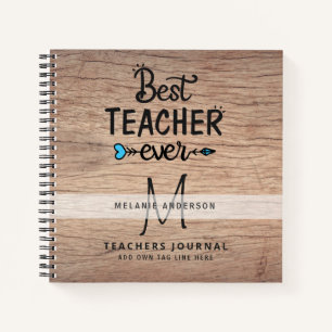 BEST TEACHER EVER Monogram Journal Thank You