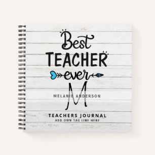 BEST TEACHER EVER Monogram Journal Thank You
