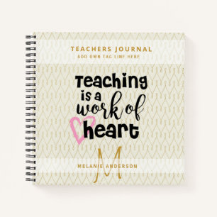 BEST TEACHER EVER Monogram Journal Thank You