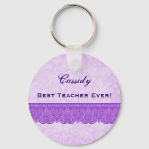 Best Teacher Ever Orchid Purple F431 Key Ring