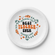 Best Teacher Ever Party Plate