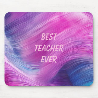 Best Teacher Ever Pastel Swirl Mouse Pad