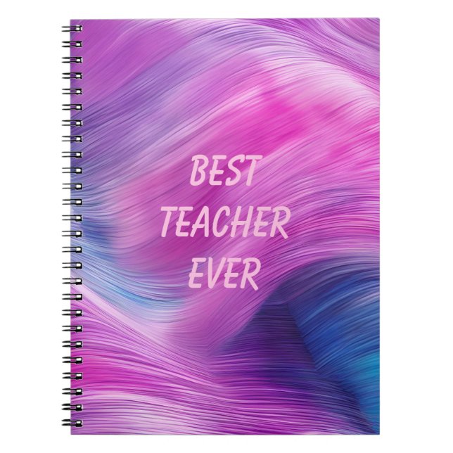 Best Teacher Ever Pastel Swirl Notebook (Front)