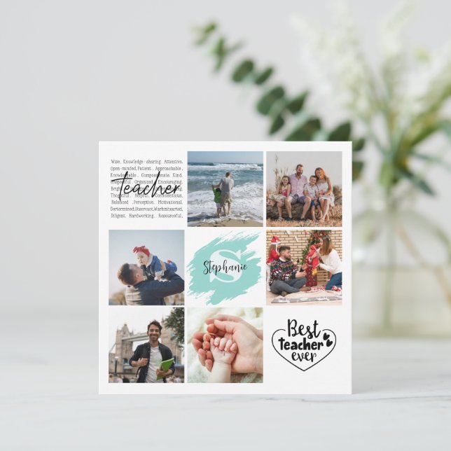 Best Teacher Ever Personalised Photo Collage (Standing Front)