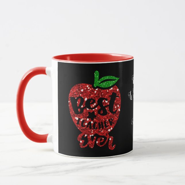 Best Teacher Ever Personalised Tea Coffee Mug (Left)