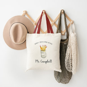 Best Teacher Ever Personalised Tote Bag