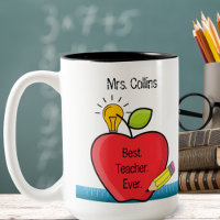 Best.Teacher.Ever. Quote Apple Personalised Gift