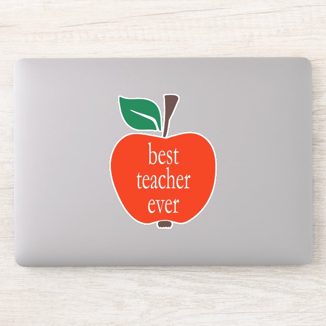 Best Teacher Ever Red Green Apple Lowercase (Computer)