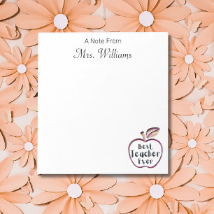 Best Teacher Ever, RedApple, Teacher Appreciation Notepad