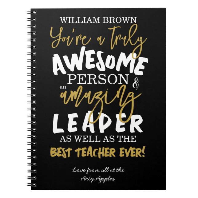 best teacher ever retirement gift boss friend notebook (Front)