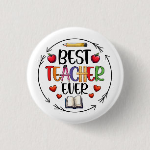 Best Teacher Ever Sticker – Fun Appreciation 3 Cm Round Badge