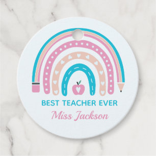 Best Teacher Ever  - Teacher Appreciation Gift Favour Tags