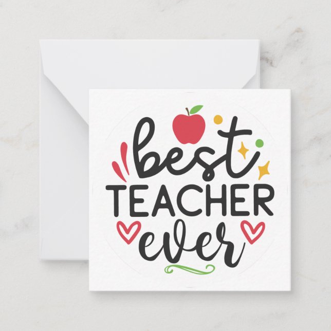 Best Teacher Ever Teacher Card (Front)