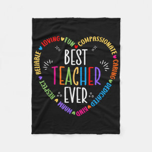 Best Teacher Ever Teacher Motivational Appreciatio Fleece Blanket