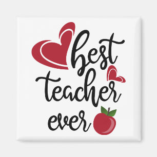 Best teacher ever typography magnet
