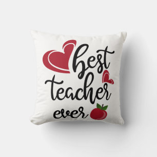 Best teacher ever typography teachers cushion