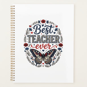 Best Teacher Ever Vintage Butterfly Floral Shirt_1 Planner