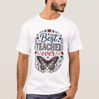 Best Teacher Ever Vintage Butterfly Floral Shirt_1