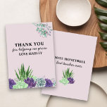 Best Teacher Ever Watercolor Succulents Thank You Card<br><div class="desc">Say Thank You for Helping Me Grow to the Best Teacher Ever. The design features watercolor succulents and a blend of neat script and bold typography. The template is ready for you to personalise with your name and you can also add your teacher's name on the back as well as...</div>