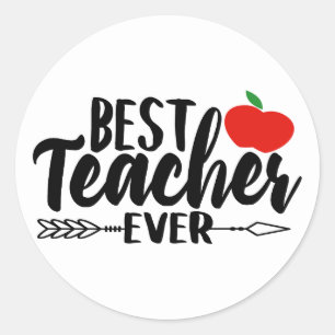 Best Teacher ever words sticker