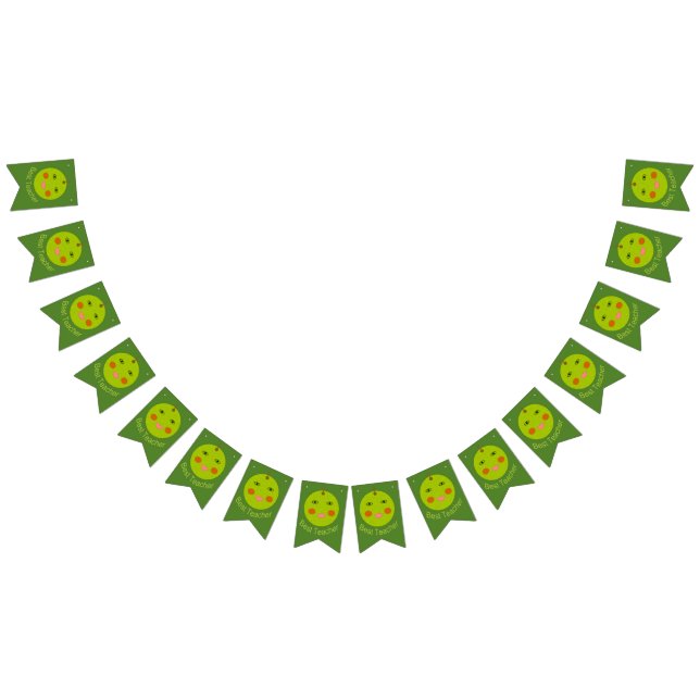 Best Teacher Happy Apple Bunting Flags (All)
