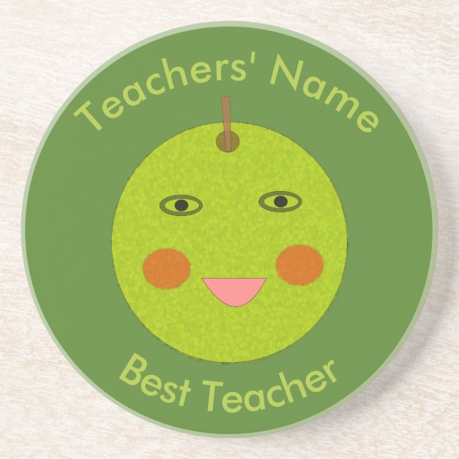 Best Teacher Happy Apple Coasters (Front)