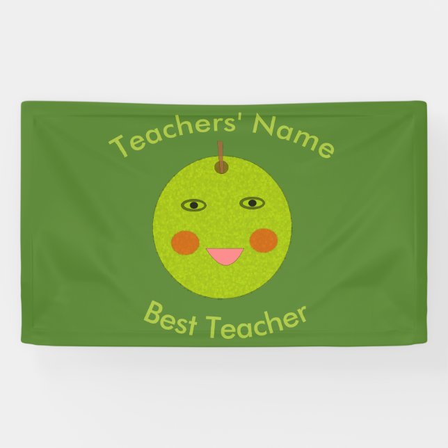 Best Teacher Happy Apple Custom Banner (Horizontal)