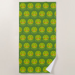 Best Teacher Happy Apple Custom Beach Towel