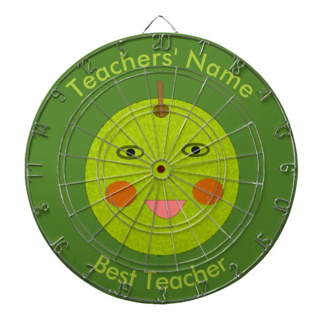 Best Teacher Happy Apple Custom Dart Board (Front)