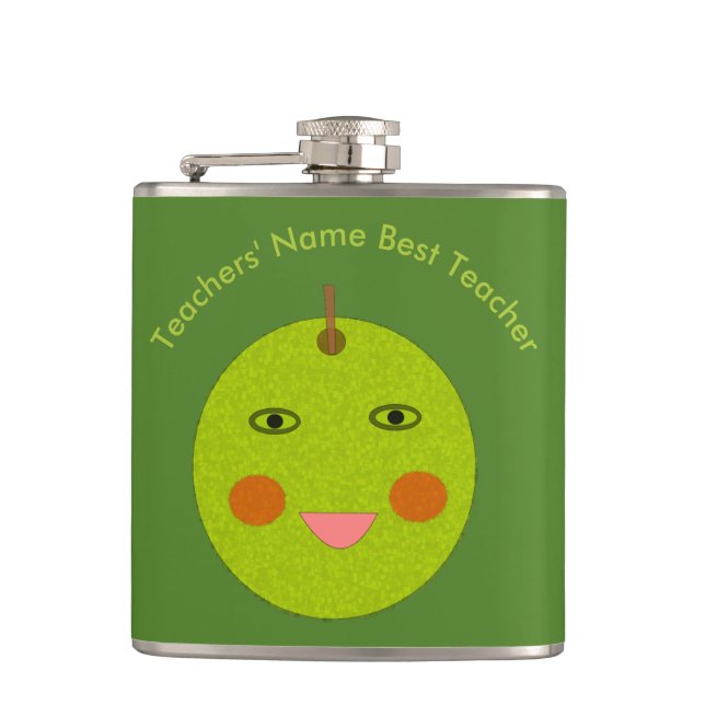 Best Teacher Happy Apple Custom Flask (Front)