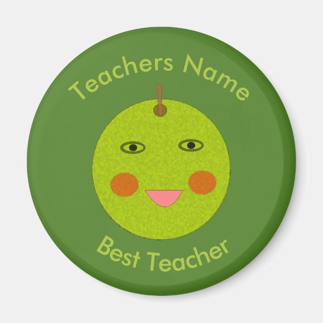 Best Teacher Happy Apple Custom Magnet (Front)