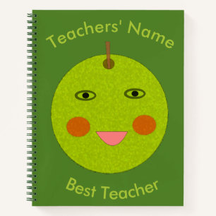 Best Teacher Happy Apple Custom Notebook