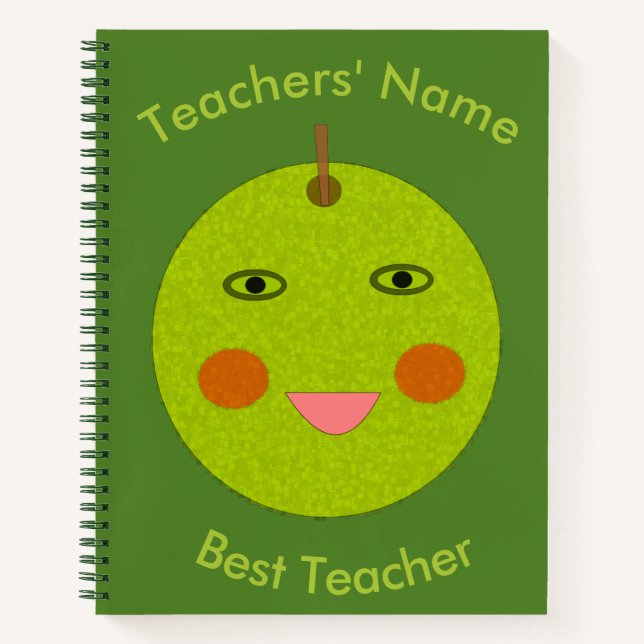 Best Teacher Happy Apple Custom Notebook (Front)