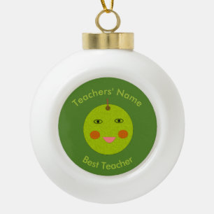 Best Teacher Happy Apple Custom Ornament