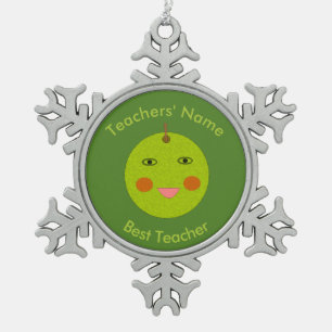 Best Teacher Happy Apple Custom Ornament