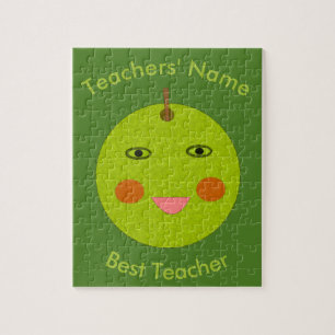 Best Teacher Happy Apple Custom Puzzle