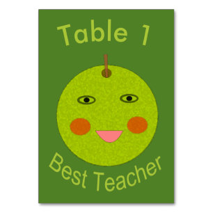Best Teacher Happy Apple Custom Tablecard Table Number