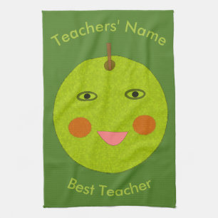 Best Teacher Happy Apple Custom Towel