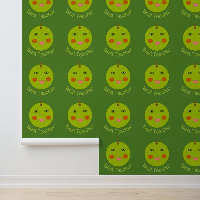Best Teacher Happy Apple Patterned Wallpaper (Application)
