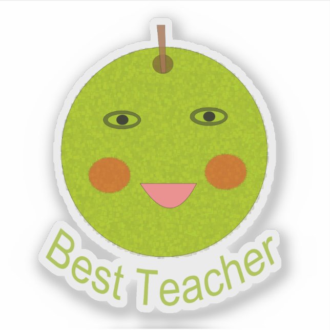 Best Teacher Happy Apple Shaped (Front)